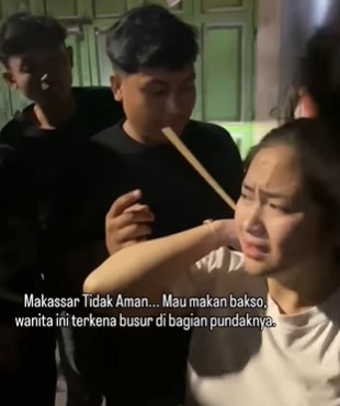 Heboh wanita terkena busur panah di Makassar. (instagram)